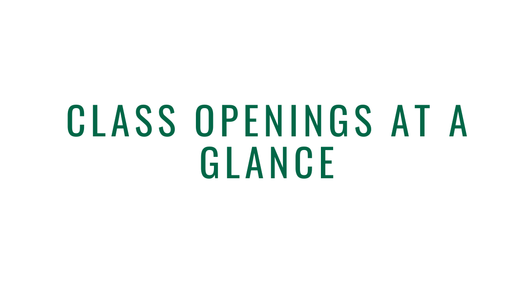 Class Openings at a Glance
